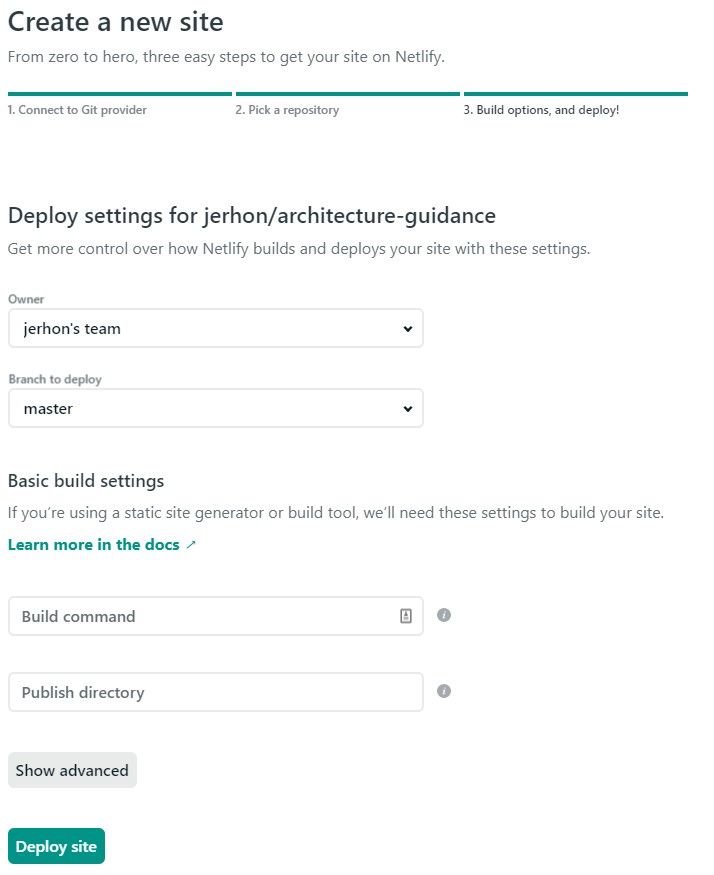 Netlify Deploy Options